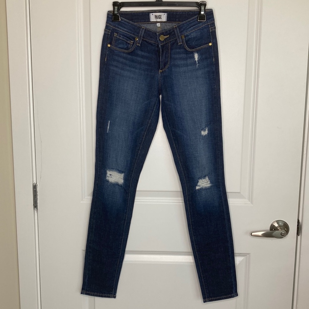 Paige Denim Verdugo Ultra Skinny Ripped, Size 24